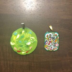 Colorful Enamel Pendant Set